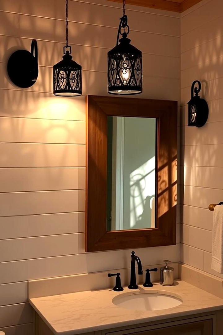 Lantern Lighting Appeal - 30 Cottage Bathroom Ideas