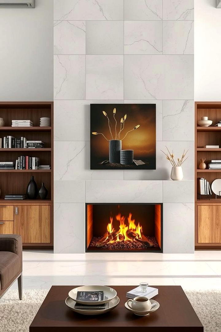 Large Format Luxe - 21 Fireplace Tile Ideas