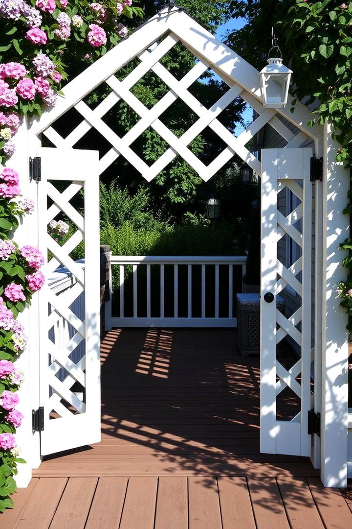 Lattice Patterned Gate - 30 Deck Gate Ideas