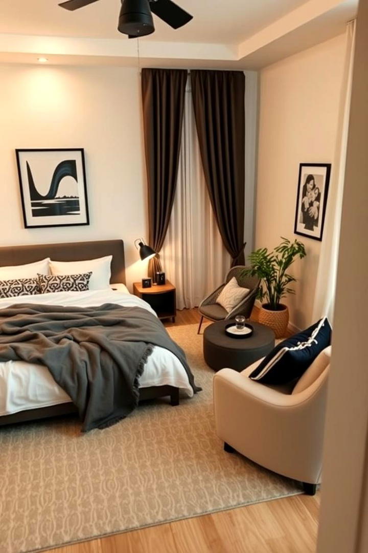 Layered Furnishings for Cozy Vibes - 21 Cream and Black Bedroom Ideas