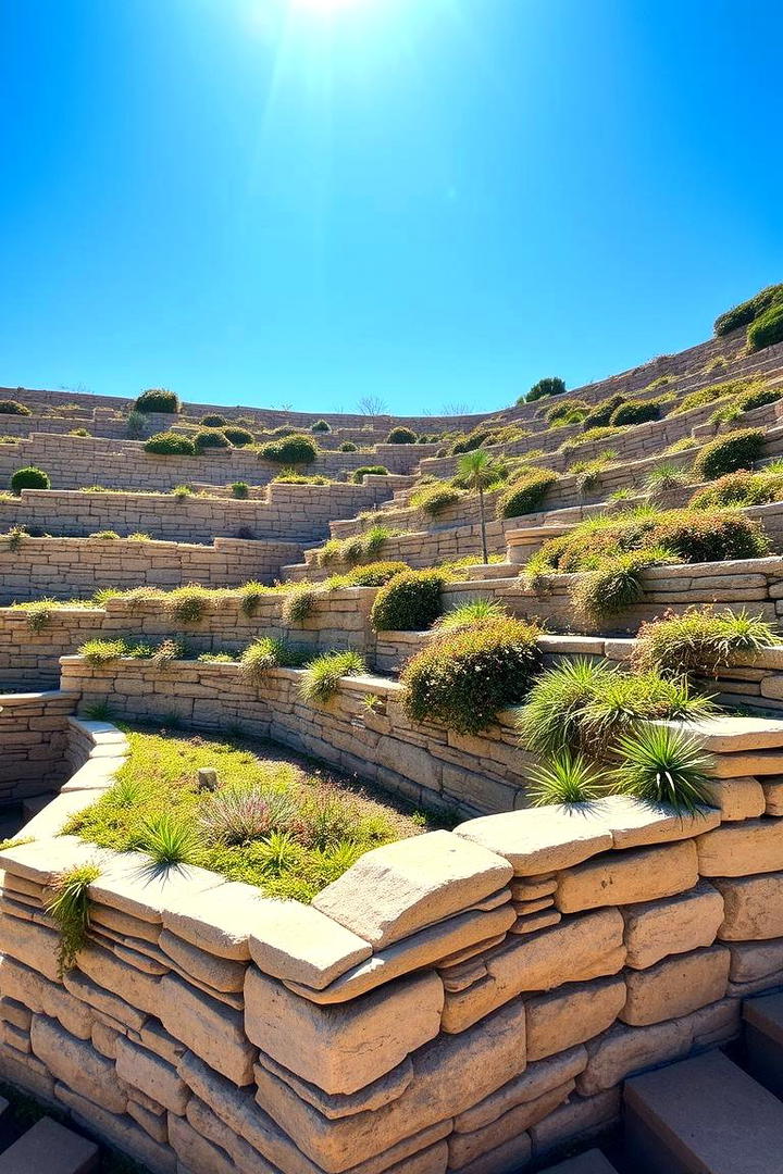 Layered Stone Terracing - 30 Stone Garden Ideas