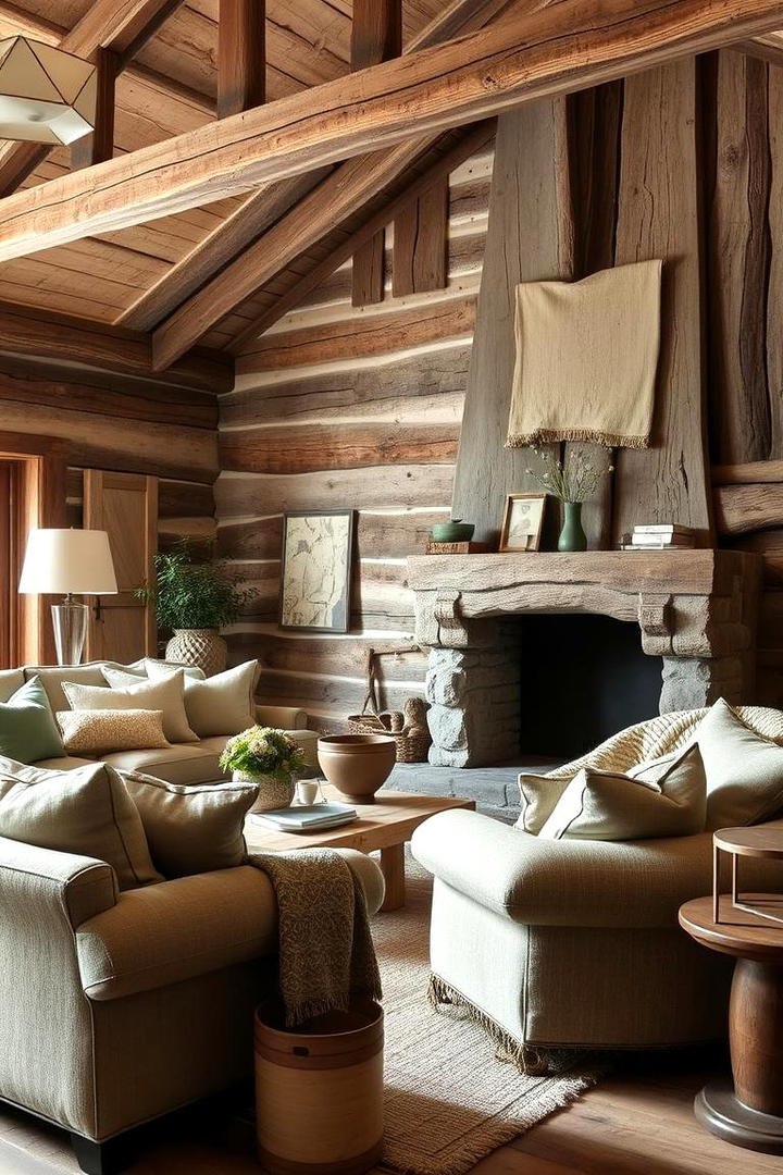 Layered Textures and Earthy Tones - 30 Rustic Sage Green Living Room Ideas