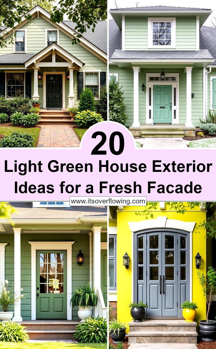 20 Light Green House Exterior Ideas for a Fresh Facade