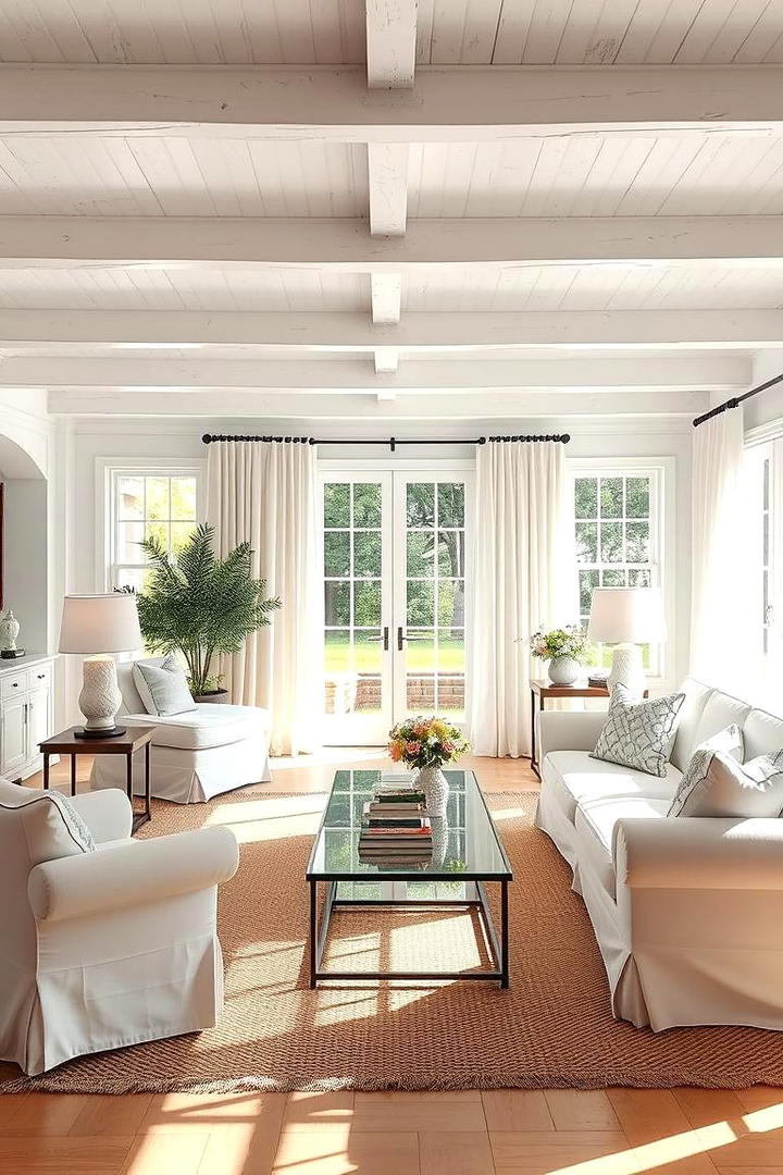 Light and Airy Ambiance - 30 Exposed Beam Living Room Ideas