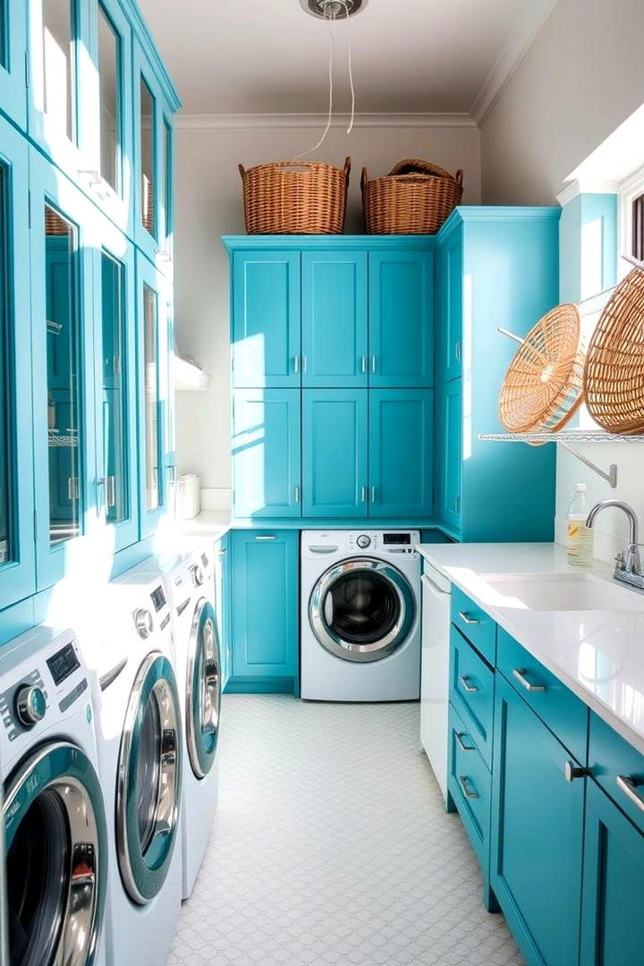 Lively Turquoise Twist - 30 Laundry Room Paint Ideas