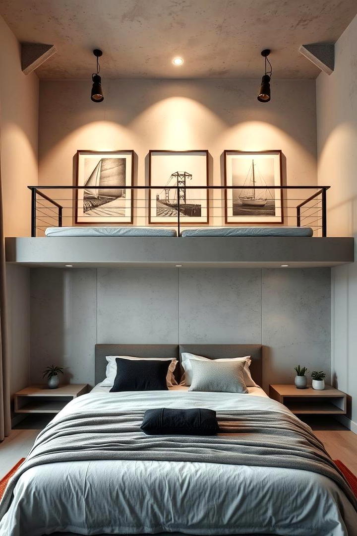 Loft Bed with Artistic Display - 30 Loft Bed Ideas