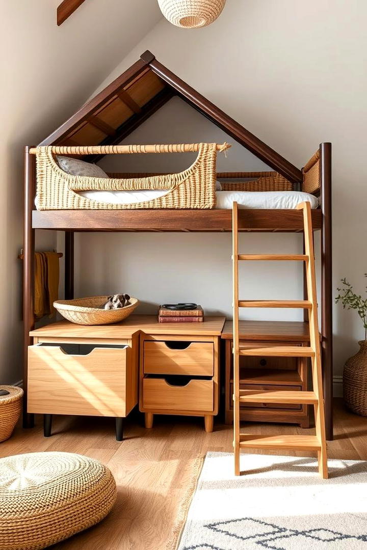 Loft Bed with Pet friendly Nook - 30 Loft Bed Ideas