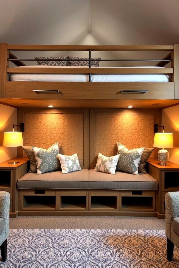 Loft Bed with Under bed Seating - 30 Loft Bed Ideas