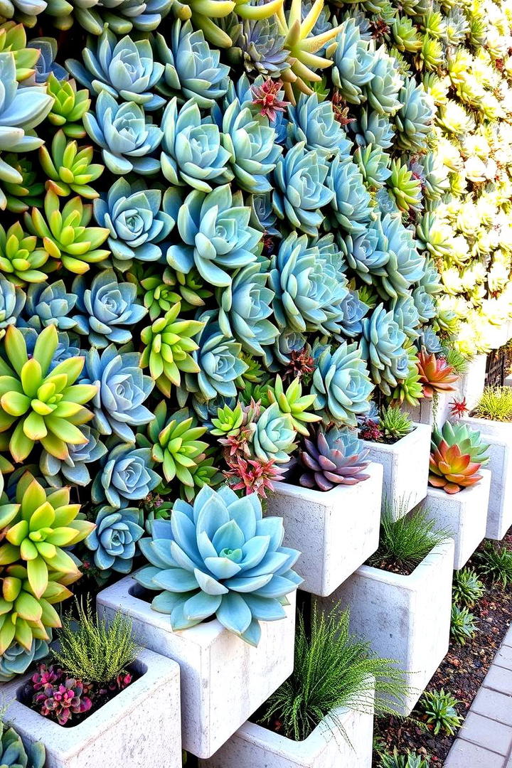 Low maintenance Succulent Screen - 30 Garden Screening Ideas