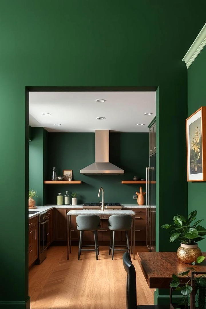 Lush Dark Green Walls - 21 Dark Green Kitchen Ideas