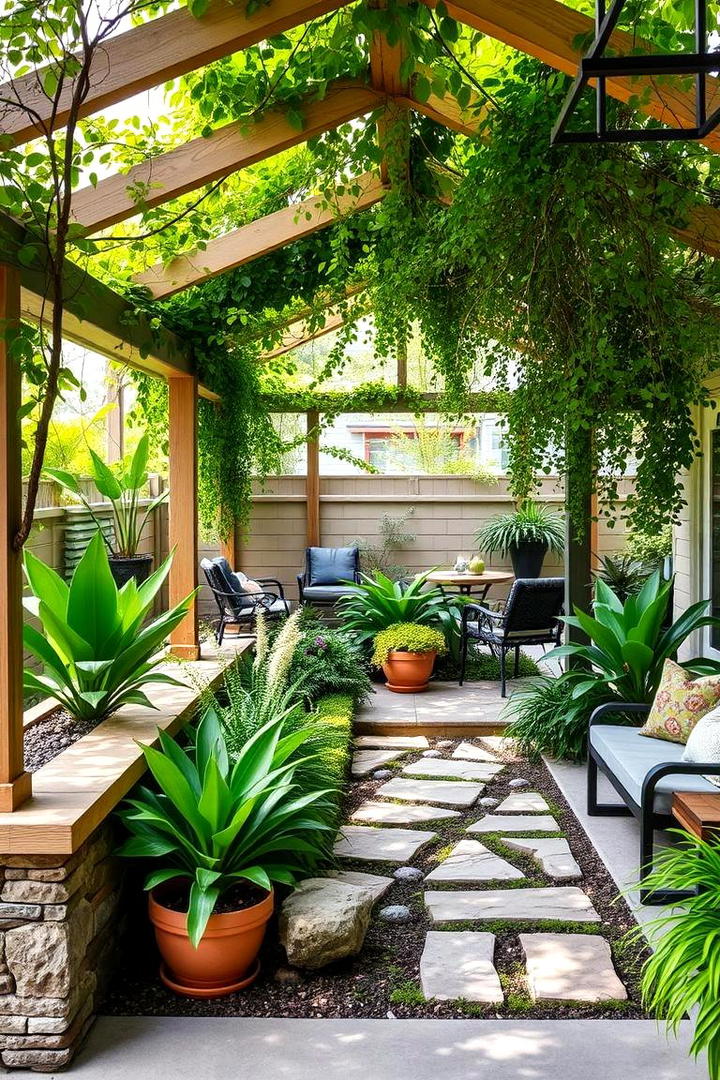 Lush Garden Sanctuary - 21 Covered Patio Ideas