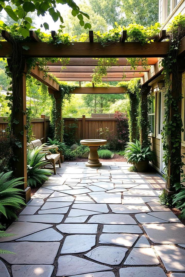 Lush Green Integration - 21 Stamped Concrete Patio Ideas