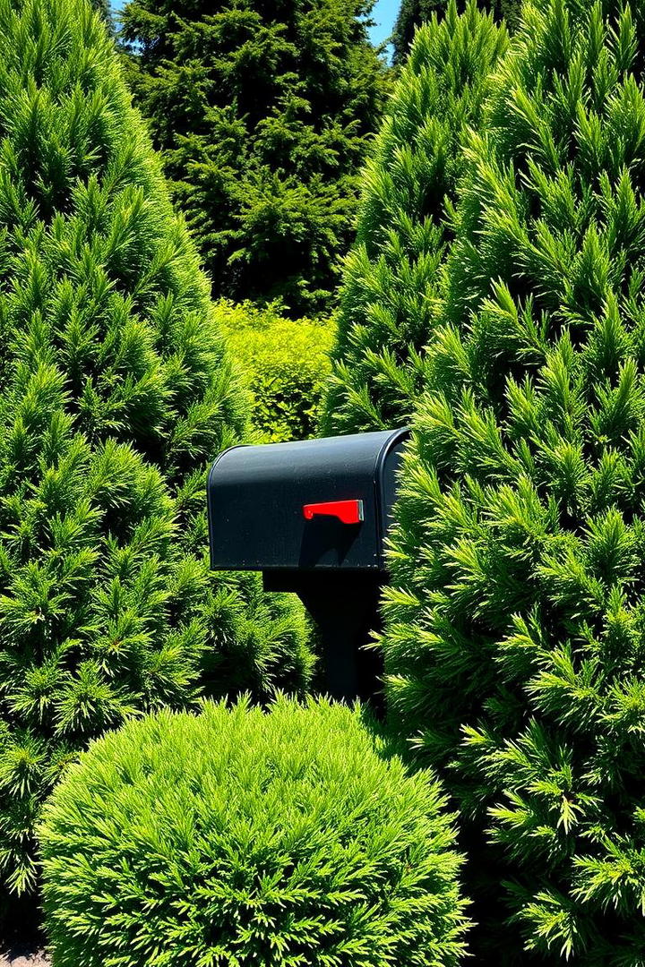 Lush Green Shrub Borders - 30 Mailbox Landscaping Ideas