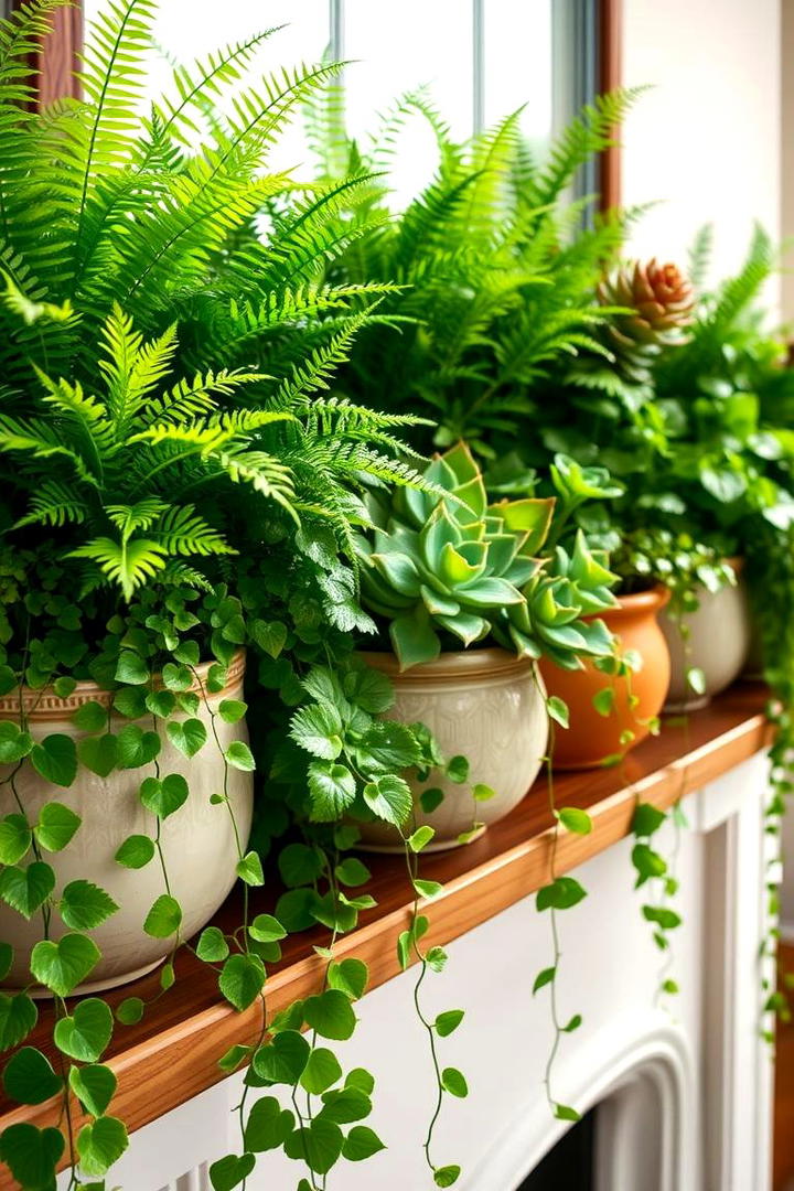 Lush Greenery Decor - 30 Spring Mantel Decor Ideas