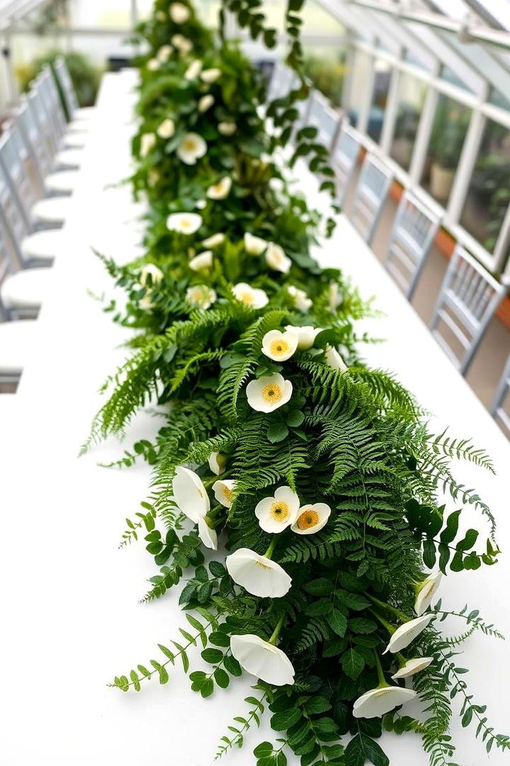 Lush Greenery Table Runner - 21 Wedding Centerpiece Ideas