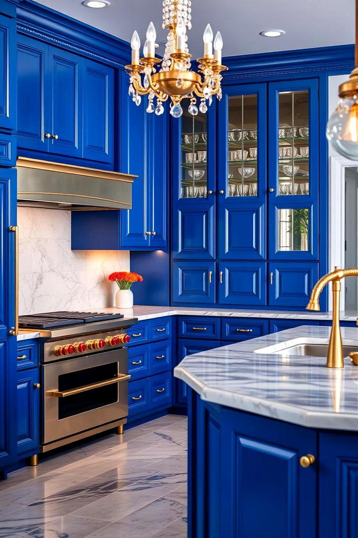 Luxe Blue Detailing - 21 blue farmhouse kitchen cabinets