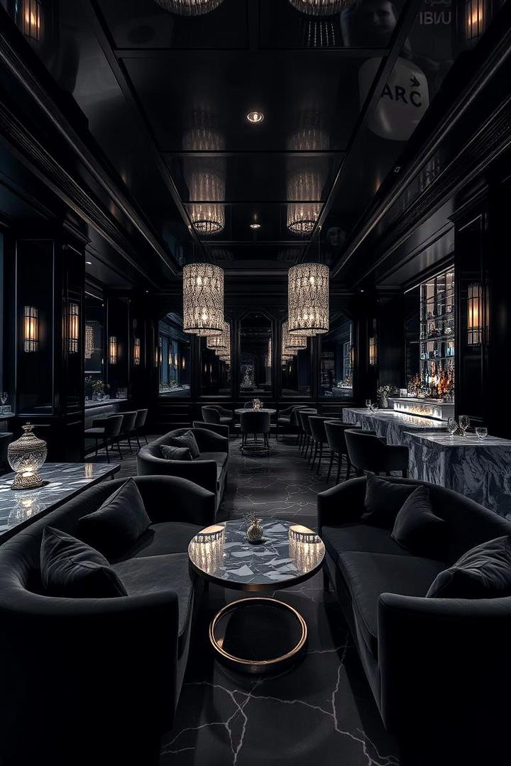 Luxurious Black Lounge - 21 Black Room Ideas