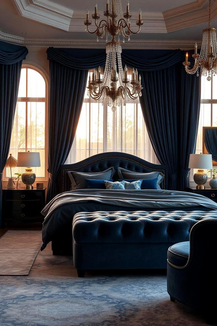 Luxurious Blue Fabrics - 21 Blue Bedroom Ideas