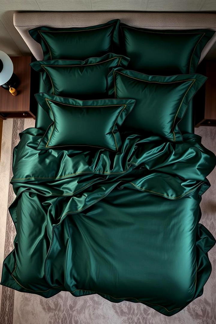 Luxurious Dark Green Bedding Ensemble - 21 Dark Green Bedroom Ideas