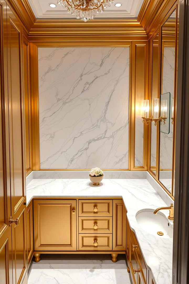 Luxurious Gold Cabinetry - 30 Gold Bathroom Ideas