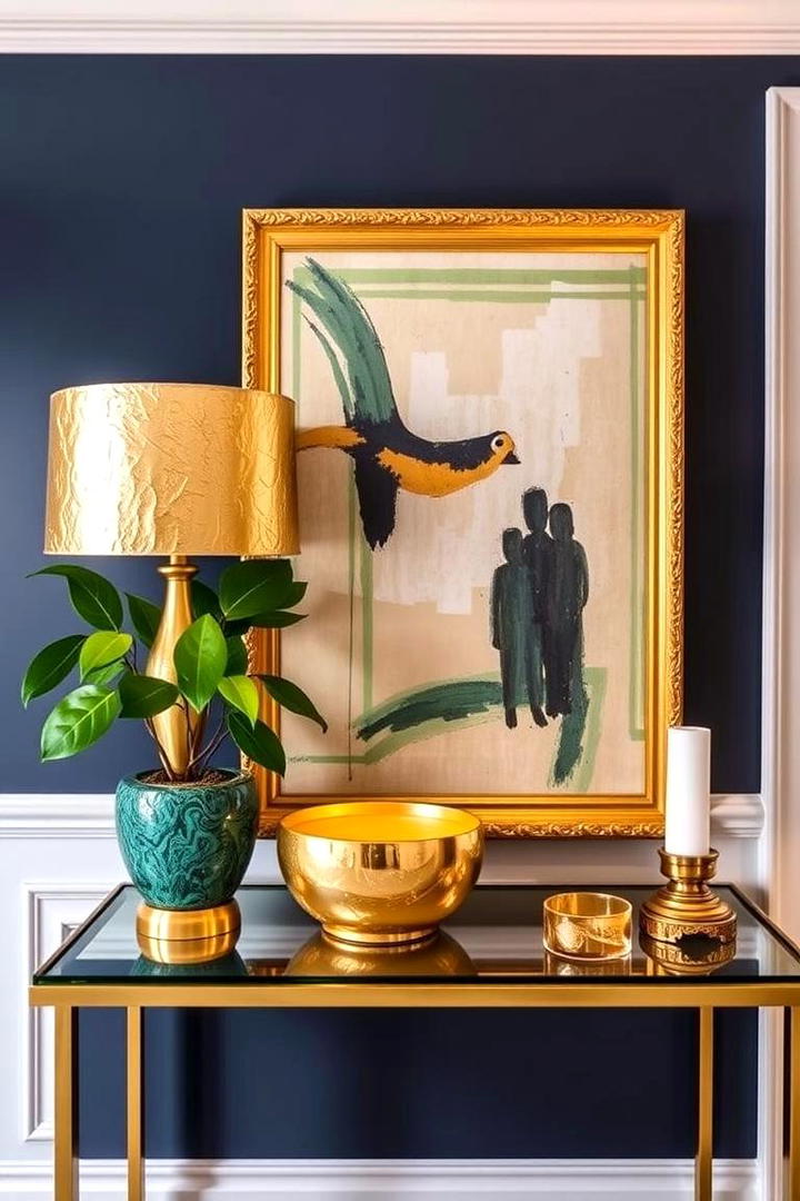 Luxurious Gold Touches - 30 Console Table Decor Ideas