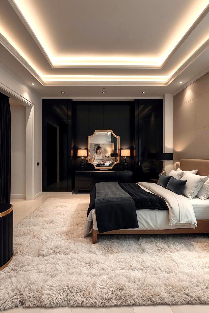 Luxurious Layers in Cream and Black - 21 Cream and Black Bedroom Ideas