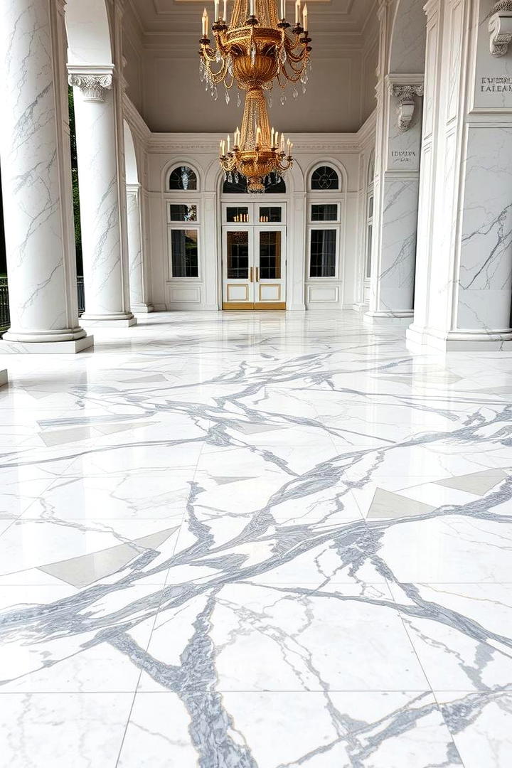 Luxurious Marble Imitation - 30 Painted Concrete Patio Ideas