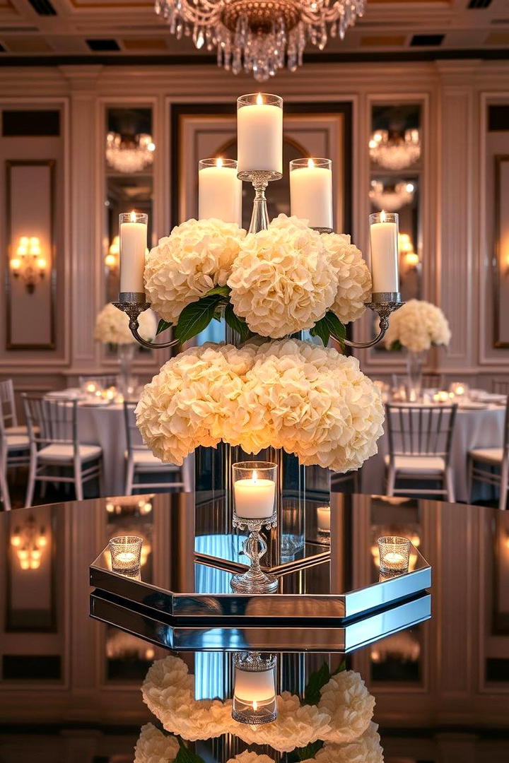 Luxurious Mirror and Candles - 21 Wedding Centerpiece Ideas