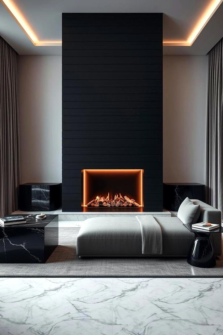 Luxury Minimal Statement - 21 Black Shiplap Fireplace Ideas