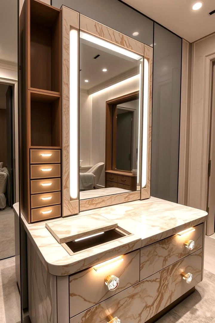 Luxury Vanity with Hidden Storage - 30 Makeup Vanity Ideas