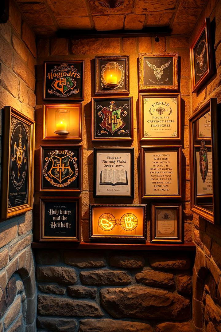 Magical Wall Art Display - 30 Harry Potter Decor Ideas