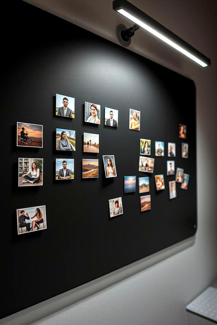 Magnetic Photo Board - 30 Photo Display Ideas