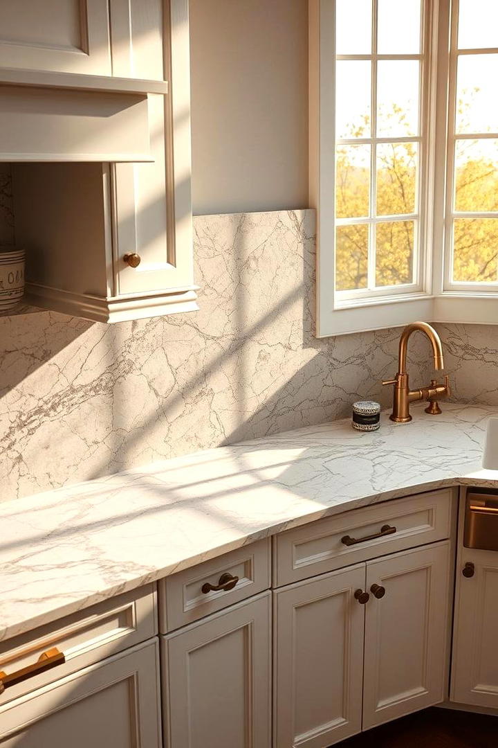 Marble Mosaic Beauty - 21 White Cabinet Kitchen Backsplash Ideas