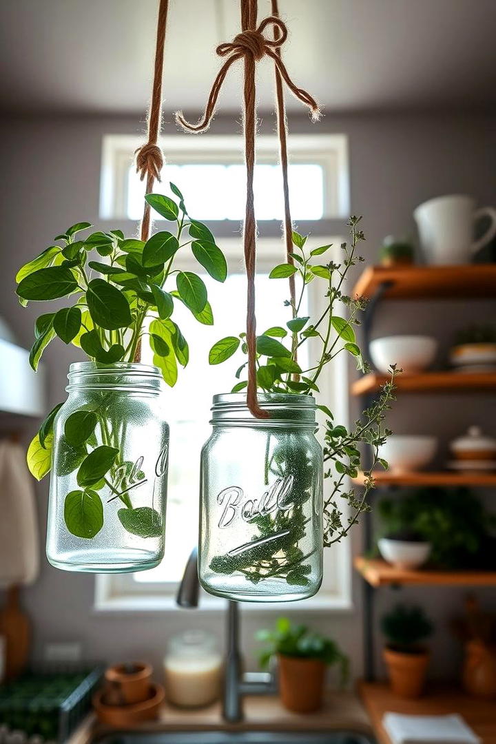 Mason Jar Herb Ensemble - 21 Herb Garden Ideas