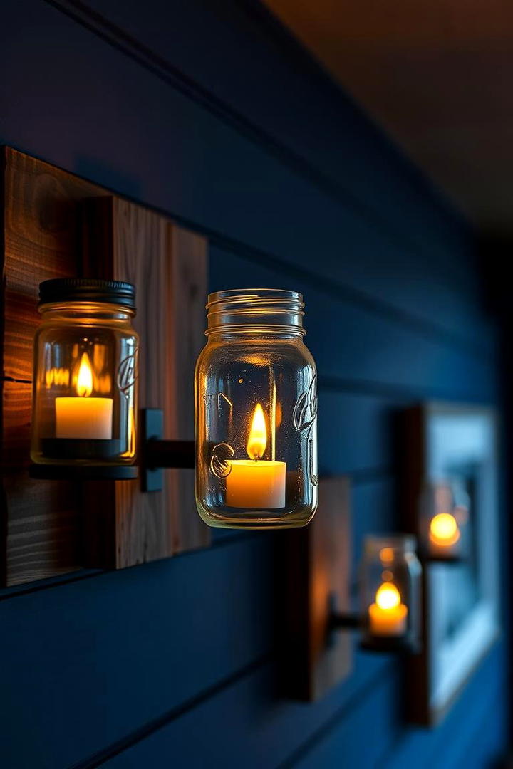 Mason Jar Sconces - 30 Boho Farmhouse Decor Ideas