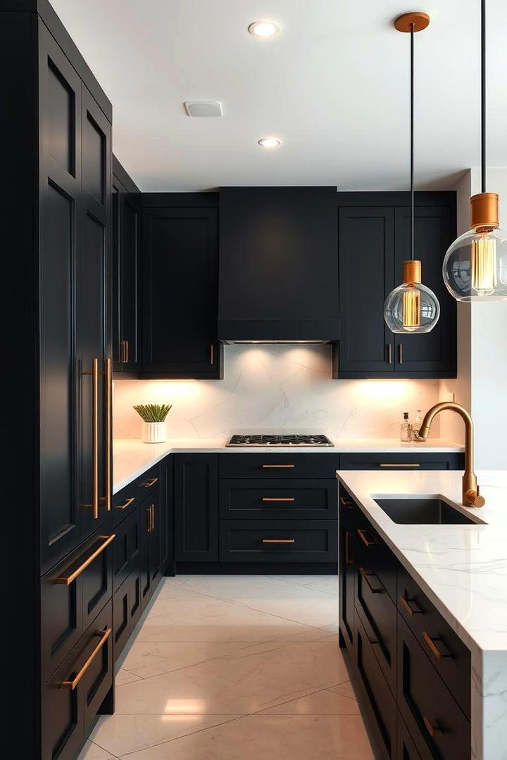 Matte Black Elegance - 21 Kitchen Cabinet Ideas