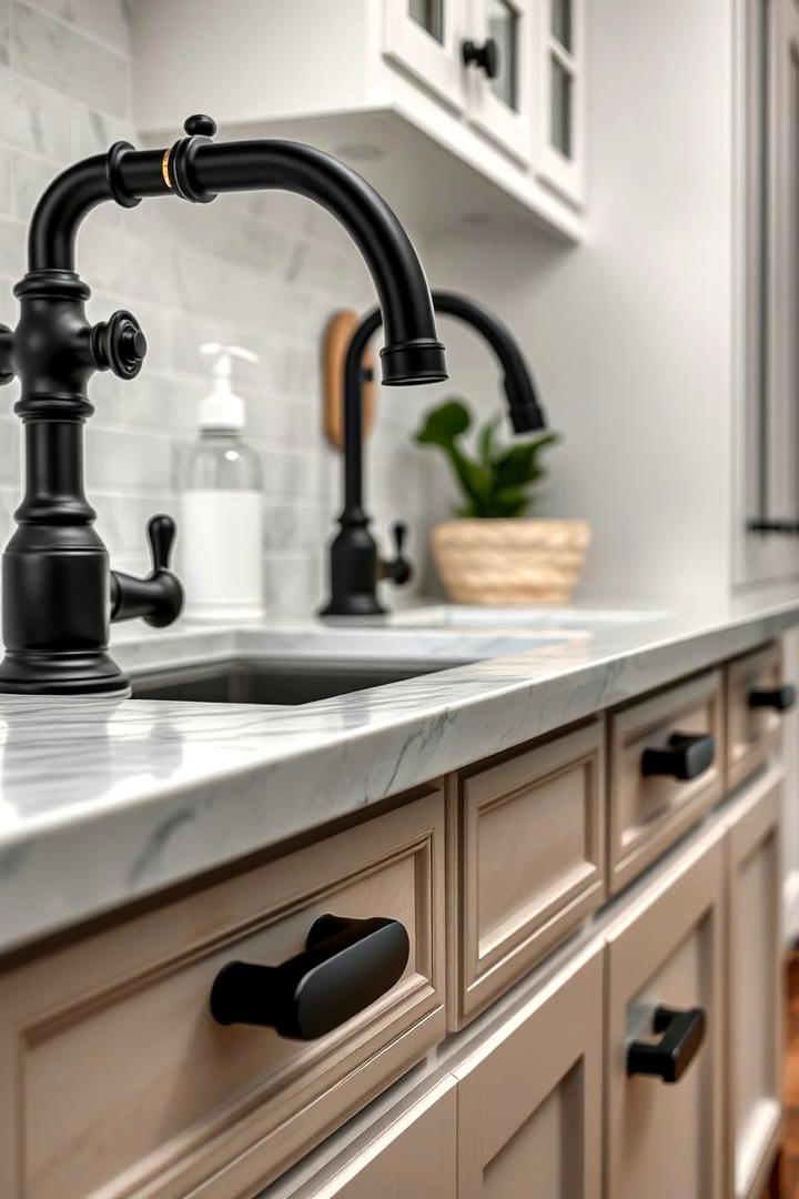 Matte Black Hardware - 21 Modern Farmhouse Bathroom Ideas