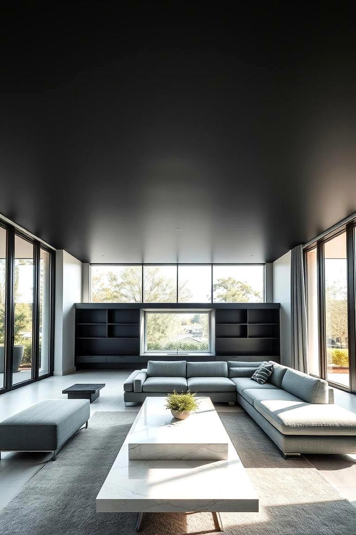 Matte Black Minimalism - 30 black ceiling ideas