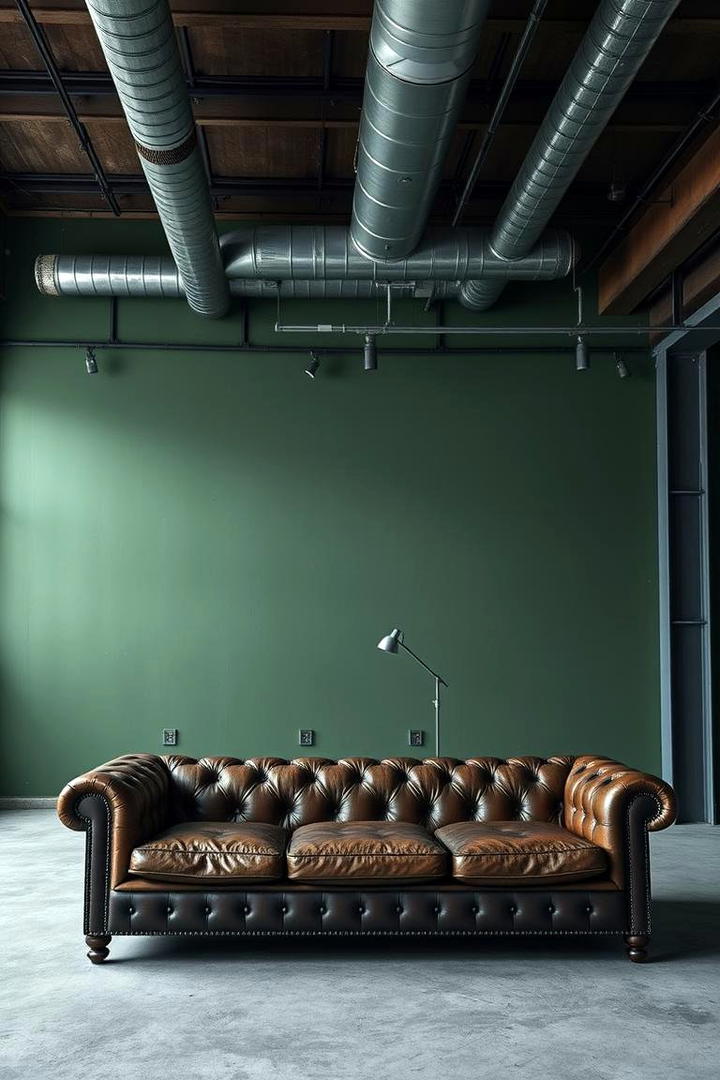 Matte Green Industrial Look - 21 Green Accent Wall Ideas