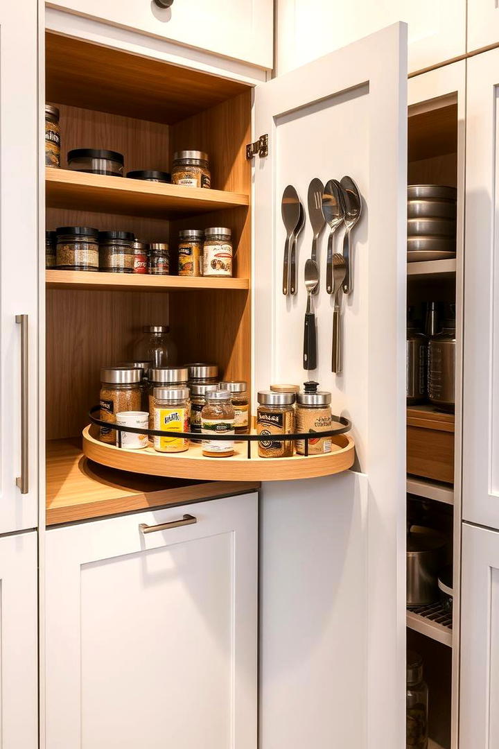 Maximized Corner Storage with Lazy Susan - 30 Corner Cabinet Ideas