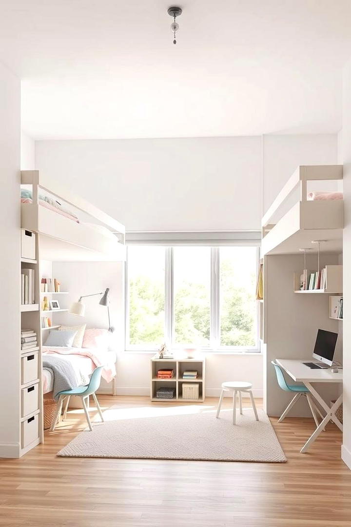 Maximized Space Utilization - 21 Shared Kids Room Design Ideas