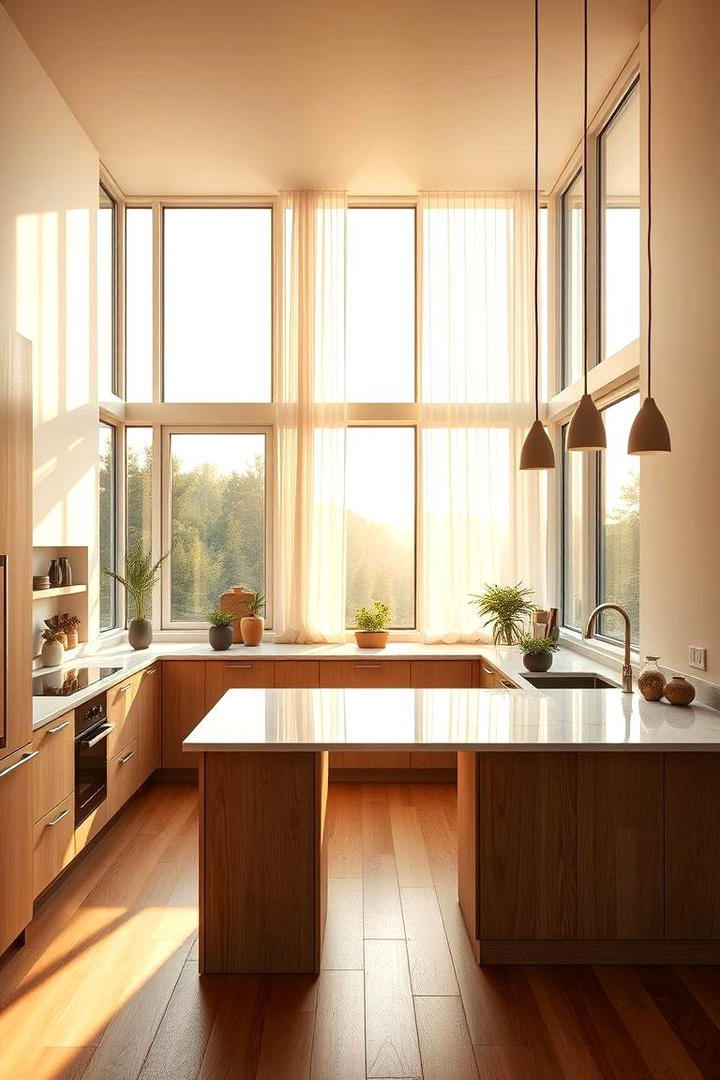 Maximizing Sunlight with Floor to Ceiling Windows - 21 Kitchen Window Ideas