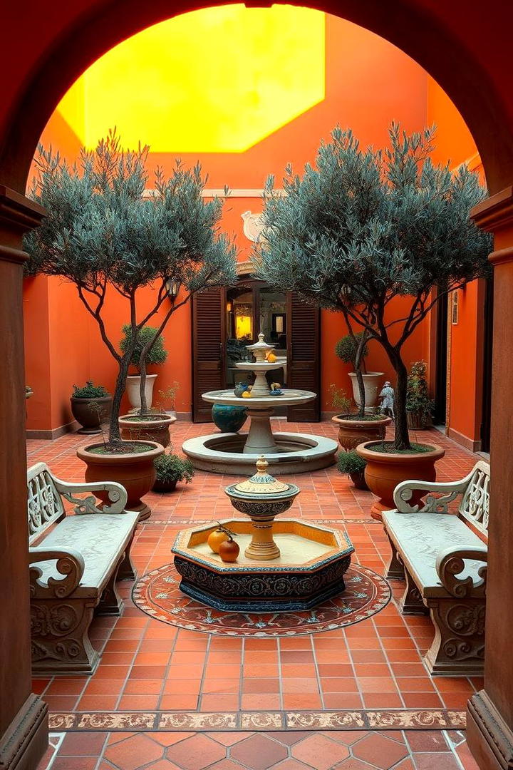 Mediterranean Courtyard Dining - 30 Outdoor Dining Area Ideas