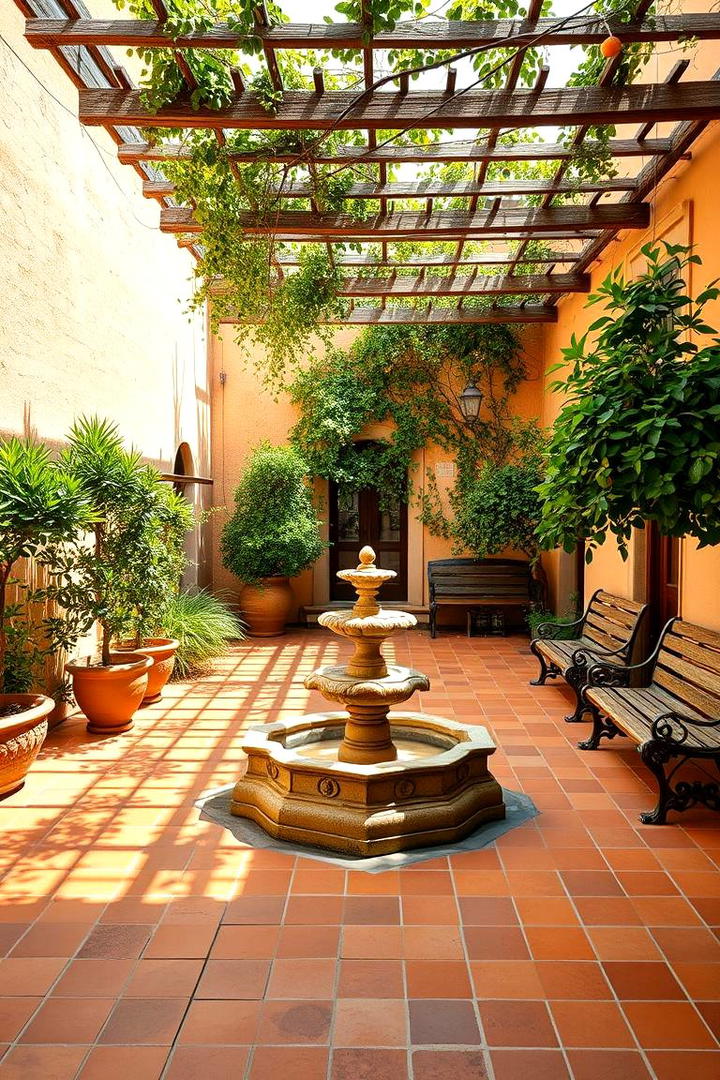 Mediterranean Courtyard Oasis - 30 Spanish Mediterranean House Ideas