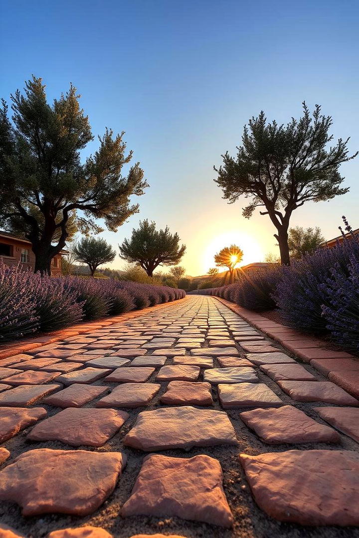 Mediterranean Inspired Flagstone Path - 30 Flagstone Walkway Ideas