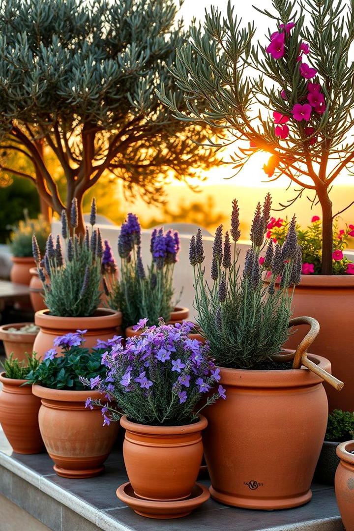 Mediterranean Style Container Garden - 21 Container Garden Ideas