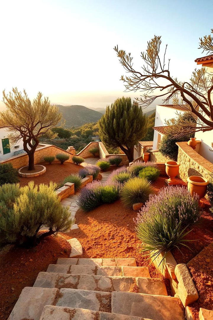 Mediterranean Terraced Garden - 30 Tiered Garden Ideas