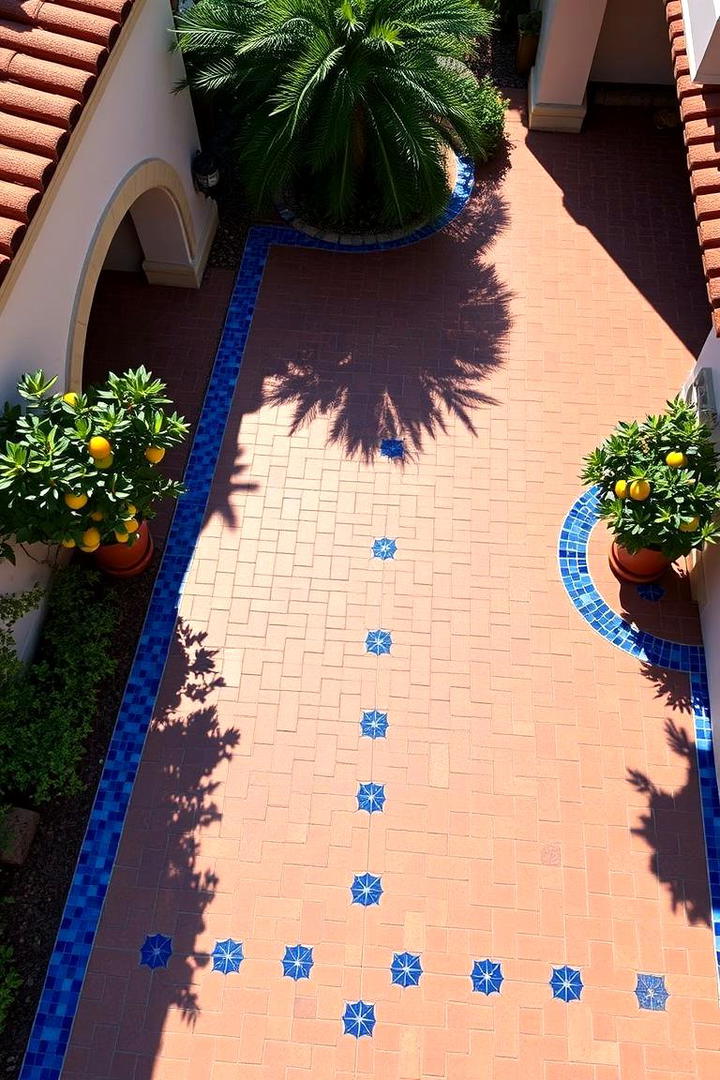 Mediterranean Tile Accent - 30 driveway entrance ideas