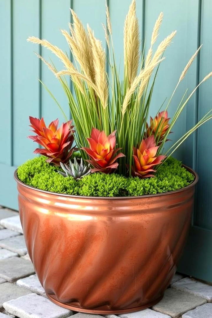 Metal Harvest Hue Planter - 21 Fall Planter Ideas