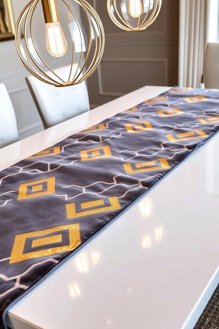 Metallic Accented Table Runner - 21 Table Runner Ideas